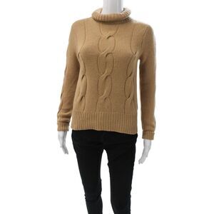 Christopher Fischer Women Pullover Turtleneck 100% Cashmere Beige Size XS